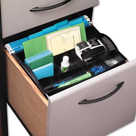 Rubbermaid Hanging Desk Drawer Organizer, Plastic, Black 11916ROS